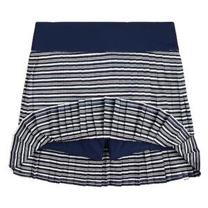 J Crew Active Skort Skirt XL Pleated Mini Blue White Stripe Athletic Athleisure